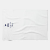 Linge De Cuisine Happy Hanoukka Simple Blue Menorah (Horizontal)