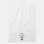 Linge De Cuisine Happy Hanoukka Simple Blue Menorah (Vertical)
