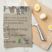 Linge De Cuisine Happy Howlidays Cartoon Dogs Holiday Citations (Quart Plié)