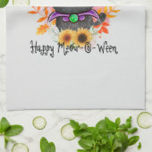 Linge De Cuisine Happy Meow-o-ween -Chat Sorcière Noire (Plié)