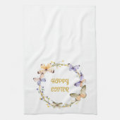 Linge De Cuisine Happy Pâques Floral Papillon Wreath Towe (Vertical)