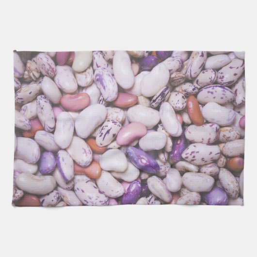 Linge De Cuisine Haricots cool blancs et violets brillants (Horizontal)