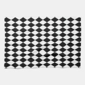 Linge De Cuisine Harlequin noir et blanc (Horizontal)