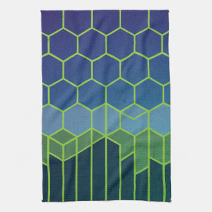 Linge De Cuisine Harmonie Hexagonale Élégante Abstraite Géométrique