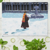 Linge De Cuisine HARRY POTTER™ et Hedwig dans la cour de HOGWARTS™ (Plié)