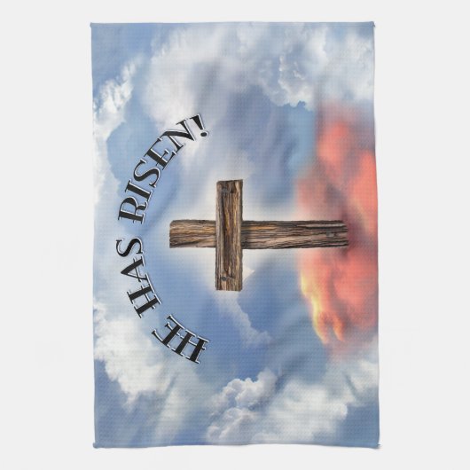 Linge De Cuisine Has Risen Rugged Cross With Clouds (Vertical)