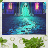 Linge De Cuisine Haunween Ghost House Design (Plié)