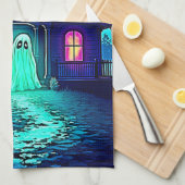 Linge De Cuisine Haunween Ghost House Design (Quart Plié)