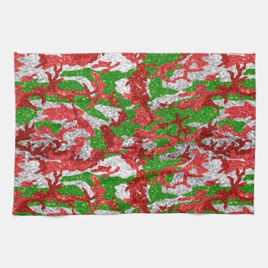 Linge De Cuisine Haus De Camo Motif Silver Xmas (Horizontal)