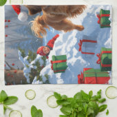 Linge De Cuisine Havanais coule en neige avec Casquette de Noël (Plié)