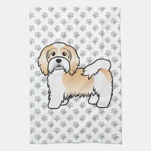 Linge De Cuisine Havanais Fauve Et Blanc Chien De Dessin Animé Mign