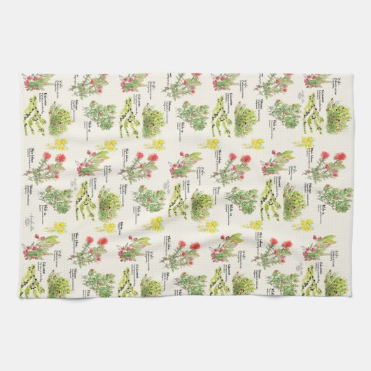 Linge De Cuisine Hawai'i Island Volcano Native Plants Kitchen Towel (Horizontal)