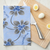 Linge De Cuisine Hawaiian Holly Hanoukka Blue Floral (Quart Plié)