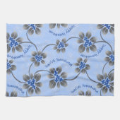 Linge De Cuisine Hawaiian Holly Hanoukka Blue Floral (Horizontal)