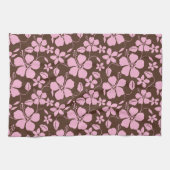 LINGE DE CUISINE HAWAIIAN HULA (HIBISCUS) BROWN/PINK (Horizontal)