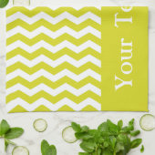 Linge De Cuisine Hawaiian Pineapple Wave Chevron personnalisable (Plié)