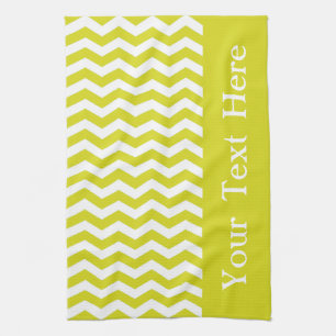 Linge De Cuisine Hawaiian Pineapple Wave Chevron personnalisable