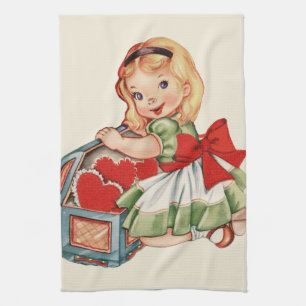 Linge De Cuisine Heart Girl Enfant Retro Enfants mignons