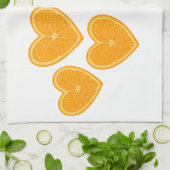 Linge De Cuisine Heart Orange Kitchen Towel – Cute Citrus Decor (Plié)