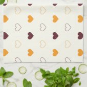Linge De Cuisine Heart Pattern with Orange & Brown Hearts (Plié)