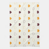 Linge De Cuisine Heart Pattern with Orange & Brown Hearts (Vertical)