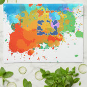 Linge De Cuisine Hébreu "Shalom" avec Arrière - plan de Peinture (Plié)