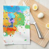 Linge De Cuisine Hébreu "Shalom" avec Arrière - plan de Peinture (Quart Plié)