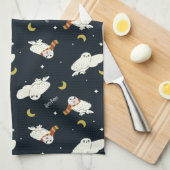 Linge De Cuisine Hedwig Motif Clair de Lune Nocturne (Quart Plié)