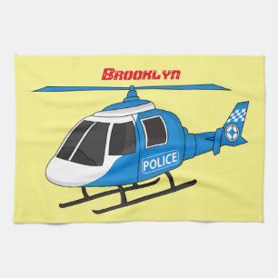 Linge De Cuisine Hélicoptère de la police de dessin animé mignon
