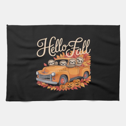Linge De Cuisine Hello Fall Funny Sloth Halloween pumkin Classic T- (Horizontal)