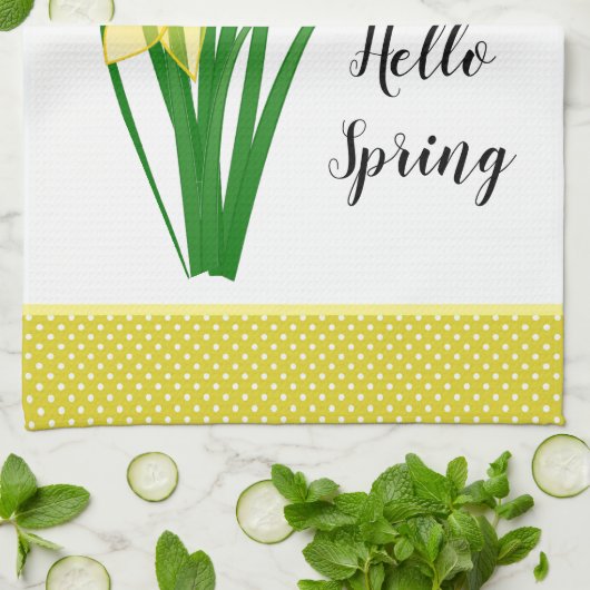 Linge De Cuisine Hello Spring Jaune Daffodique (Plié)