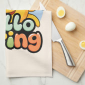 Linge De Cuisine Hello Spring : Soleil Souriant et Ciel Bleu (Quart Plié)