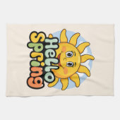 Linge De Cuisine Hello Spring : Soleil Souriant et Ciel Bleu (Horizontal)