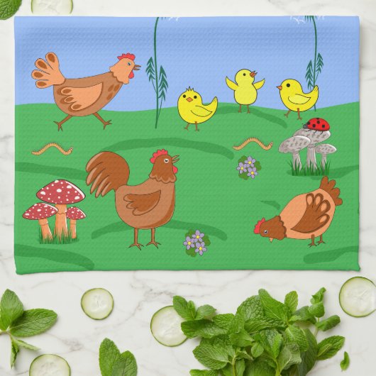 Linge De Cuisine Hen and chicks (Plié)