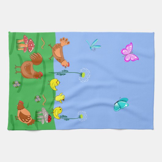 Linge De Cuisine Hen and chicks  (Horizontal)