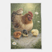 Linge De Cuisine Hen and Chicks Farm Kitchen Towel (Vertical)