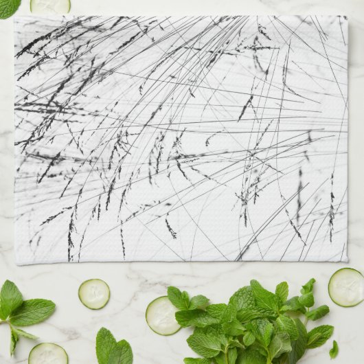 Linge De Cuisine Herbe D'Hiver En Neige (Plié)