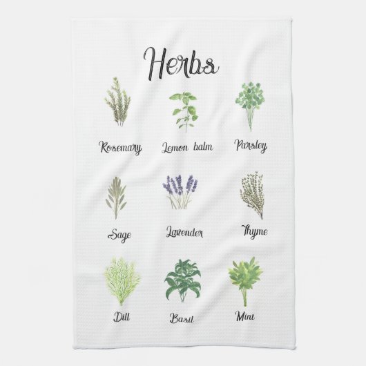 Linge De Cuisine Herbes Aquarelle Sage Thyme Rosemary Cuisine (Vertical)