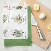 Linge De Cuisine Herbes et épices illustrations couleur pleine (Quart Plié)