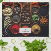 Linge De Cuisine Herbes et épices Monogramme (Plié)