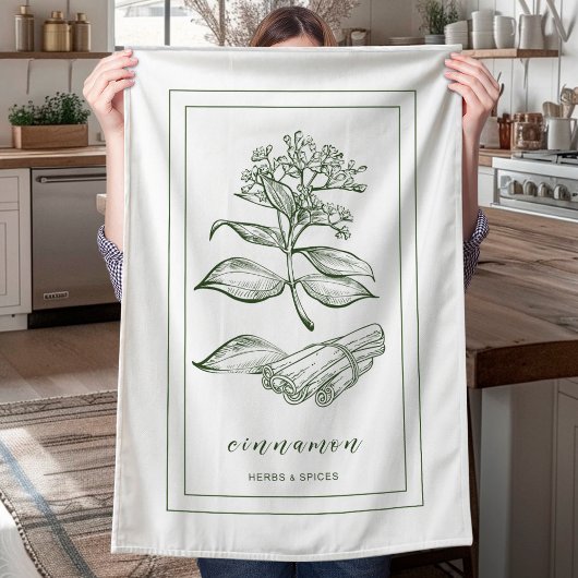 Linge De Cuisine Herbes et épices Plante Cinnamon Green