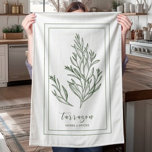 Linge De Cuisine Herbes et épices Plante Tarragon Green