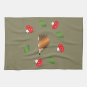 Linge De Cuisine Hérisson Champignons et Feuilles (Horizontal)