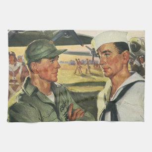 Linge De Cuisine Héros patriotiques vintages, hommes militaires en 