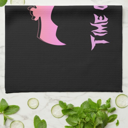 Linge De Cuisine Heure des chauves-souris - Pink & Purple Abstrait (Plié)