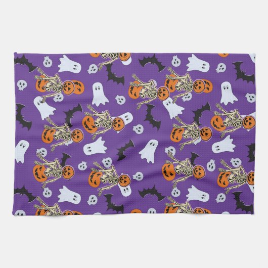 Linge De Cuisine Heure d'Halloween (Horizontal)