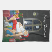 Linge De Cuisine Heure du café du Père Noël (Horizontal)