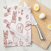 Linge De Cuisine Heureuse Sainte-Valentin (Quart Plié)