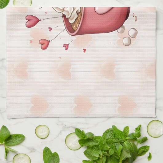 LINGE DE CUISINE HEUREUSE SAINTE-VALENTIN ! (Plié)