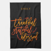 Linge De Cuisine Heureux Nom béni Orange Jaune Noir (Vertical)